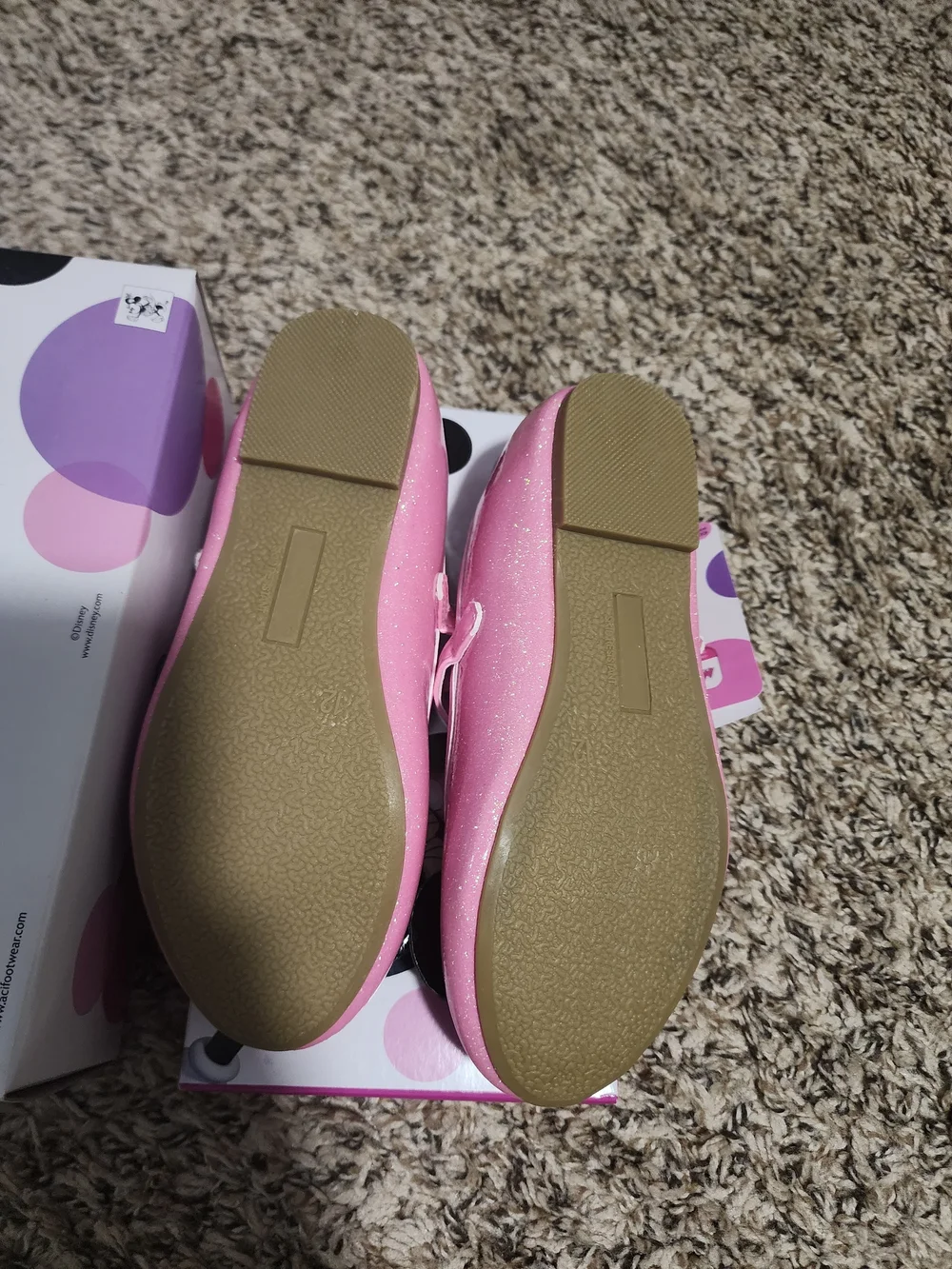 Disney Minnie Mouse Pink Sparkle Girls' Mary Jane Shoes
